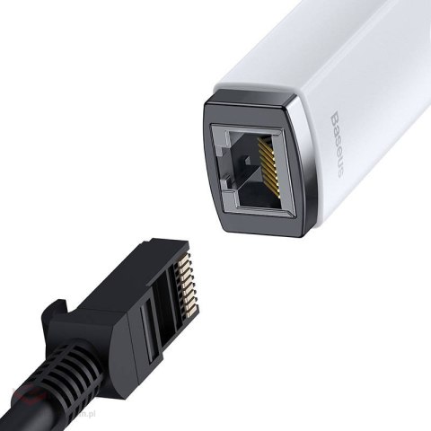 Adapter sieciowy Baseus Lite Series USB do RJ45, 100Mbps (biały)