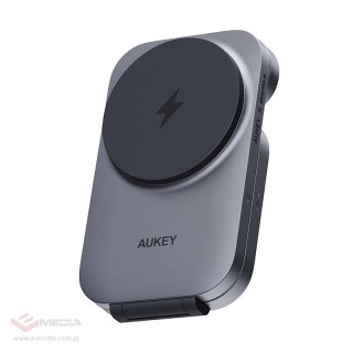 Magnetyczna ładowarka 3 w 1 MagFusion Aukey LC-MC312, 15W Qi2 (szara)