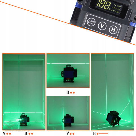 Poziomica laserowa laser krzyżowy 4D 16 linii