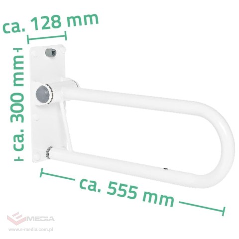 RIDDER Składany uchwyt łazienkowy, 55,5 cm, 100 kg, A0130101