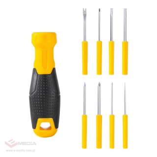 Wkrętak z 8 wymiennymi końcówkami Deli Tools EDL636009