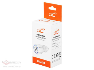 Ładowarka samochodowa LTC Quick Charger, 2 x USB, QC 3.0/12-24 V/3.1 A , biała.