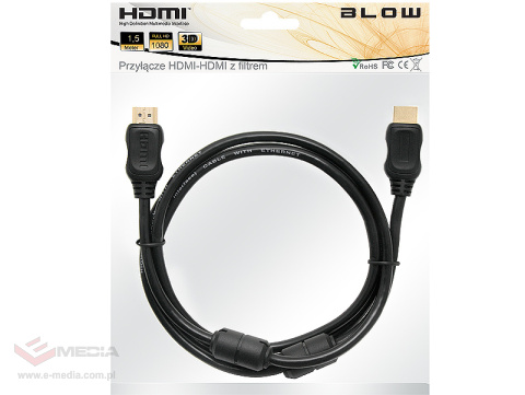 Przył.HDMI-HDMI 1,5m zawieszka + filtry