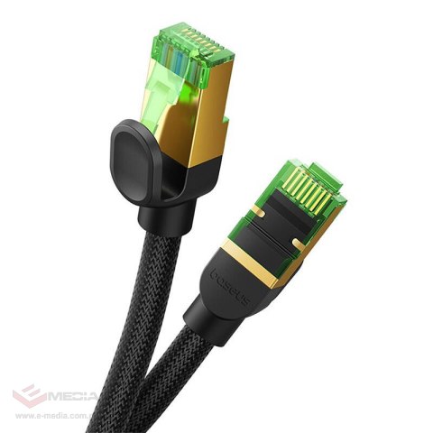 Kabel sieciowy w oplocie kat. 8 Baseus Ethernet RJ45, 40Gbps, 20m (czarny)