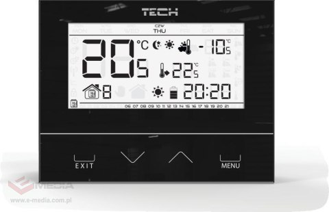 Przewodowy dwustanowy regulator pokojowy czarny ST-292v3 Tech sterowniki