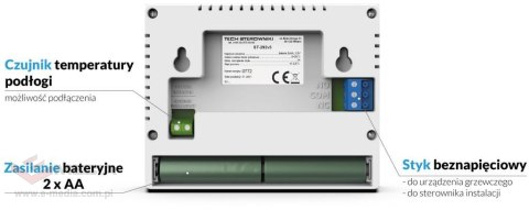 Przewodowy dwustanowy regulator pokojowy czarny ST-292v3 Tech sterowniki