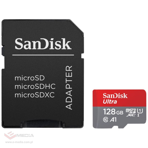 SanDisk microSD (microSDXC) 128GB ULTRA 140MB/s Speicherkarte + Adapter