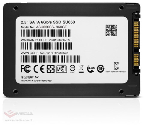 DYSK SSD ADATA Ultimate SU650 960G 2.5 S3 3D