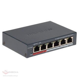 SWITCH POE DS-3E0106P-E/M(B) 4-PORTOWY Hikvision