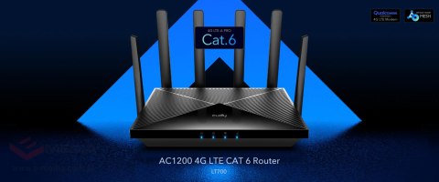 ROUTER 4G LTE LT700 2.4 GHz, 5 GHz LTE Cat. 6 300 Mb/s + 867 Mb/s CUDY