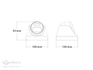 Kamera CMSAML800; IP PoE, 1/2,7" SmartSens CMOS; 0,01lux; 8MPx; 2,8mm; IR25m; kopułka, kolor biały