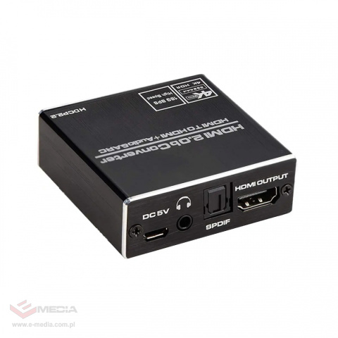 Extractor HDMI na HDMI + Audio SPDIF lub Jack 3.5 ARC Spacetronik SPH-AE06