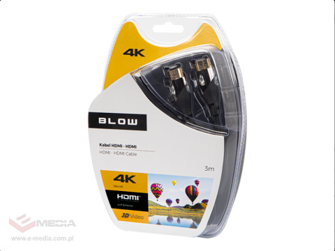 Przył.HDMI-HDMI PREMIUM 3m BLACK 4K 2.0