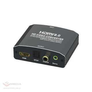 Rozgałęźnik HDMI na HDMI 2.0 + Audio 5.1 SPDIF, coaxial, AUX 4Kx2K@60Hz Spacetronik SPH-AE09