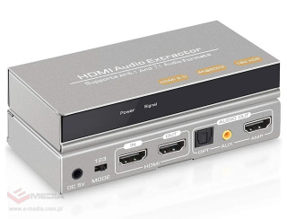 Rozgałęźnik HDMI na HDMI 2.0 + Audio 7.1 SPDIF, coaxial, AUX 4Kx2K@60Hz Spacetronik SPH-AE10