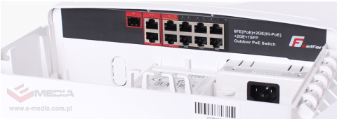 SWITCH POE GETFORT 6FE x POE + 2GE + 2HiPoE + SFP OUTDOOR IP65