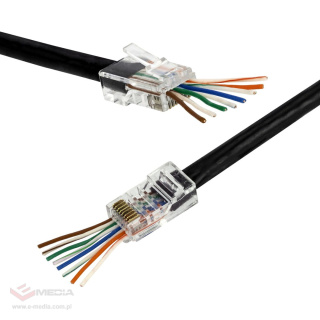 RJ45 Cat.5 loop-through plug