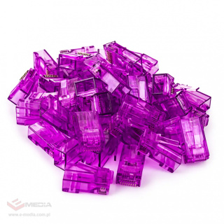 Plug RJ45 Cat.6 UTP loop-through violet