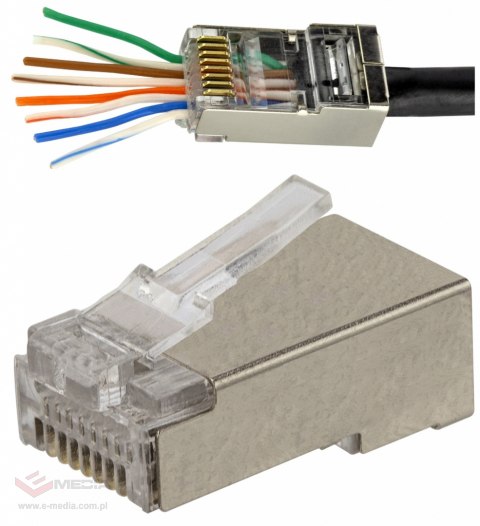 RJ45-Cat-Stecker. 5e FTP durch abgeschirmt