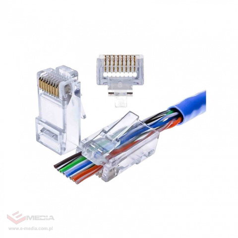 Wtyk RJ45 Cat.6 UTP - przelotowy