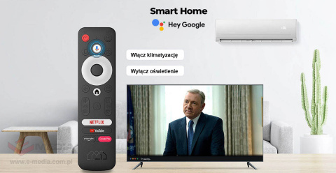 Android SMART TV + DVB-T2/C HEVC Homatics Box R 4K Android 11 WiFi z cert. Google i Netflix