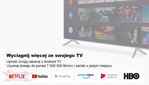 Android SMART TV + DVB-T2/C HEVC Homatics Box R 4K Android 11 WiFi z cert. Google i Netflix