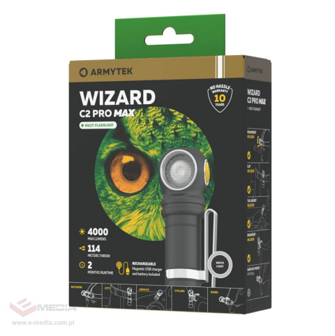 Latarka Armytek Wizard C2 Pro Max USB 4000lm White - 10 lat gwaracji!