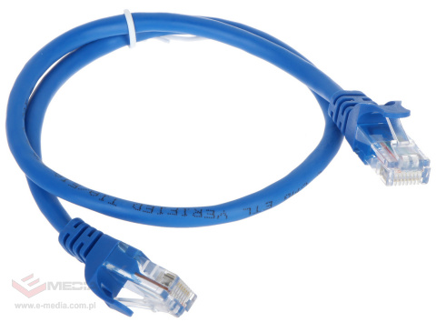 Patchcord F/UTP kat.5 0,5m Niebieski