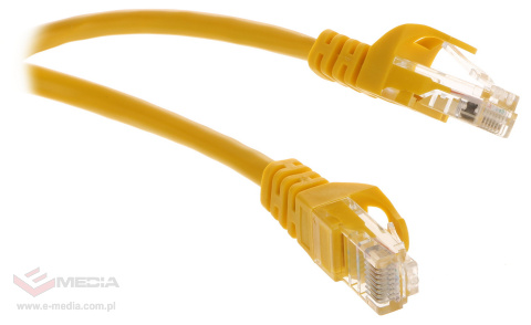 Patchcord F/UTP kat.5 0,5m Żółty