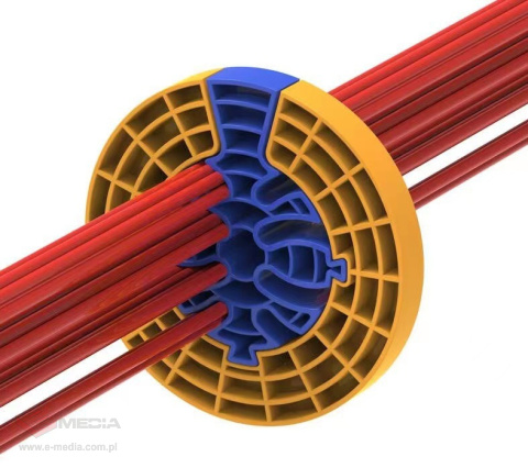 Urządzenie do organizowania, gręplowania kabli sieciowych Cable Comb Blue-red