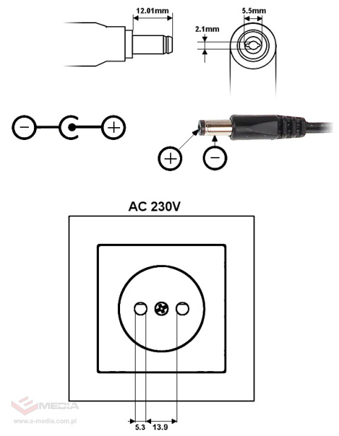 Zasilacz 5V/2A/5,5