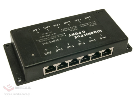 Gigabit POE injector 6-port