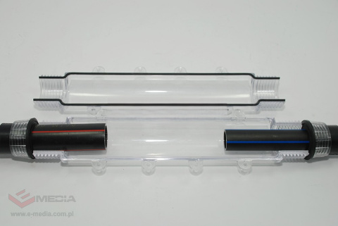 Verbinder, zweiteiliger gerader Verbinder für HDPE-Rohr 40 mm, (transparent, transparent)