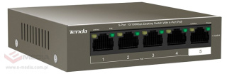 Tenda TEF1105P-4-38W switch 5x fast Ethernet, 4x PoE OUT (802.3af)