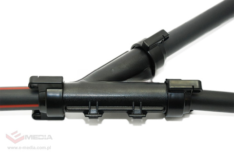 Tee, connector for HDPE pipe 40 mm with outlet 32 mm, extendable, black