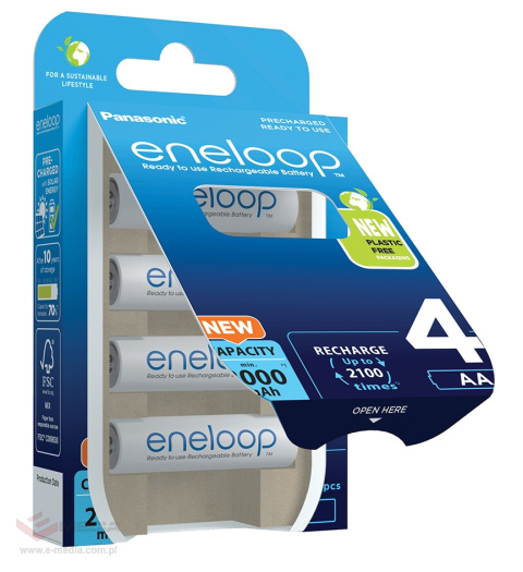 Wiederaufladbare AA / R6 Panasonic Eneloop 2000mAh BK-3MCDE/4BE - 4 Stück (Blister)