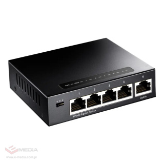 5-portowy gigabitowy przełącznik LAN SWITCH Cudy GS105 Metalowy EKO-power