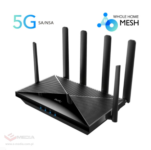 Router 5G na kartę sim SA / NSA WiFi 6 CPE AX3000 dual SIM WAN VPN Open WRT Cudy P5