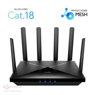 Router WiFi 6 AX1800 CAT18 SIM WAN Cudy LT18 4G LTE Agregacja 5 pasm Open WRT