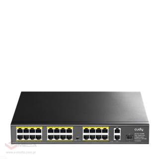 Switch 24x PoE 2x Uplink 300W do kamer IP 250m VLAN SFP FS1026PS1