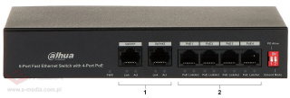 Switch DAHUA POE PFS3006-4ET-36 4-portowy