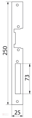 Escutcheon for electric strike, long, straight, painted