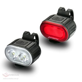 Set wiederaufladbarer LED-Fahrradleuchten Falcon Eye Twins FBS0071