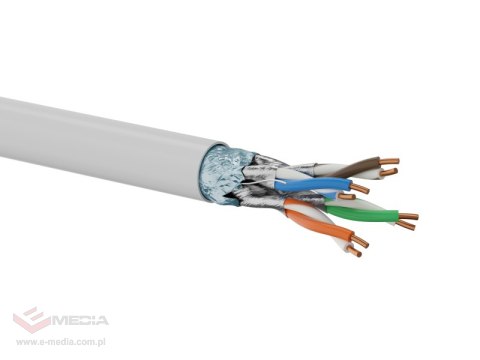 Kable F/FTP kat.6A B2ca LSOH 4x2x23AWG 500m (10Gb/s) 25 lat gwarancji, badanie jakości laboratorium FORCE wysoka klasa palności