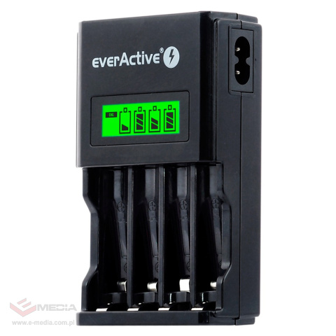 Rechargeable battery charger Ni-MH R6/AA, R03/AAA everActive NC-450 Black Edition