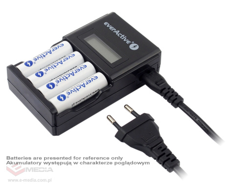 Rechargeable battery charger Ni-MH R6/AA, R03/AAA everActive NC-450 Black Edition