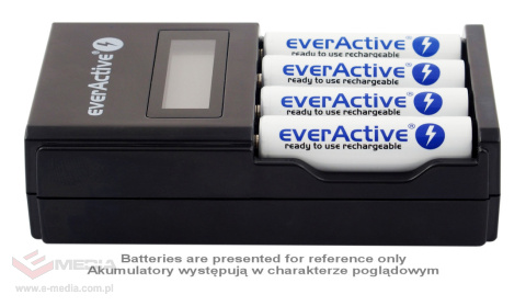 Rechargeable battery charger Ni-MH R6/AA, R03/AAA everActive NC-450 Black Edition