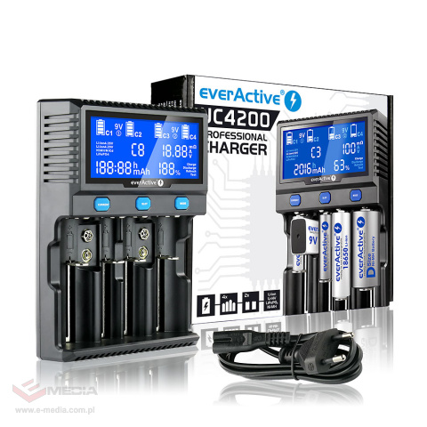 Charger for Li-ion and Ni-MH cylindrical batteries everActive UC-4200