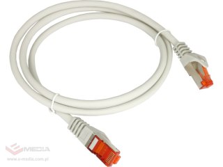 Patch-cord F/UTP kat.5e PVC 0.25m szary ALANTEC