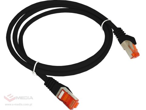 Patch-cord F/UTP kat.6 PVC 0.25m czarny ALANTEC